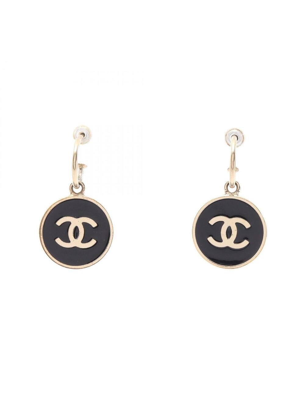 Chanel Coco Mark Round Pierced Earrings #339330C44B